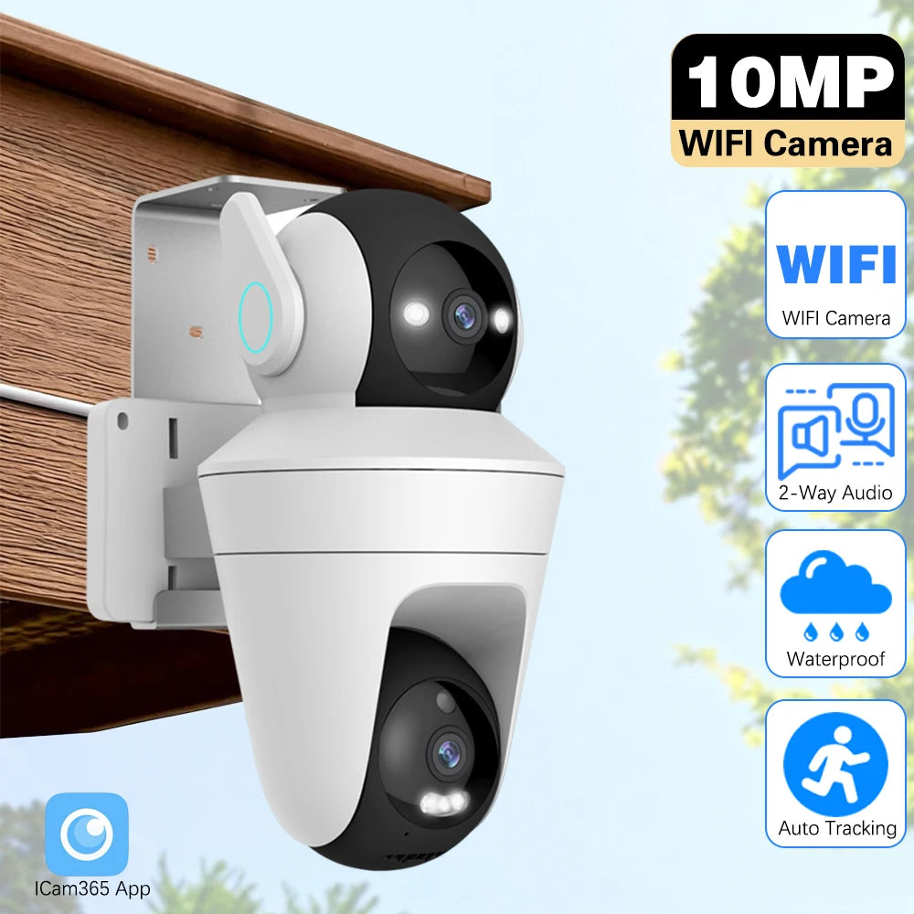 Cámara de Seguridad 360° Dual Pantalla 10MP con Visión Nocturna