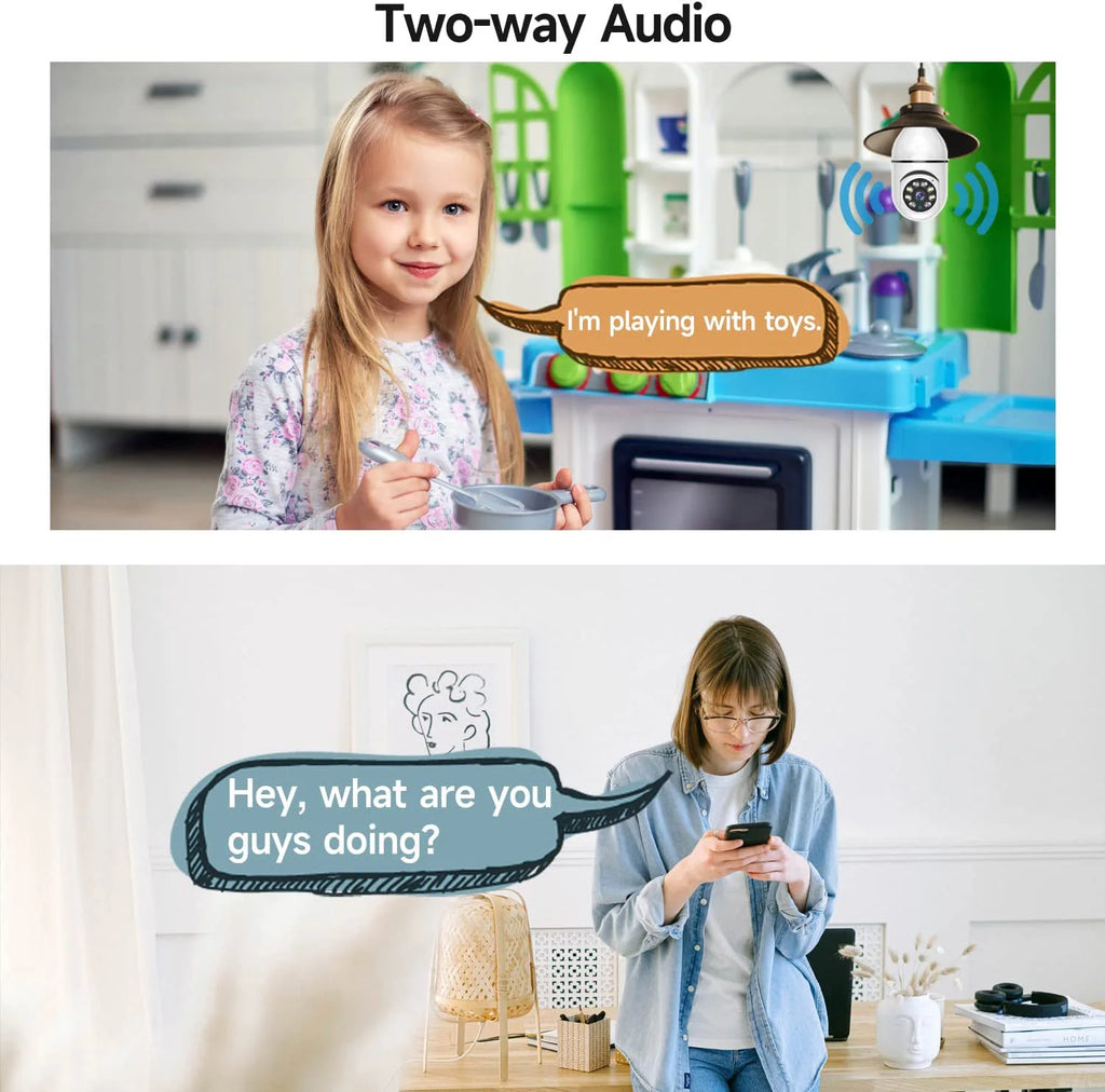 Cámara Foco WiFi E27 360° con Visión Nocturna y Control desde App