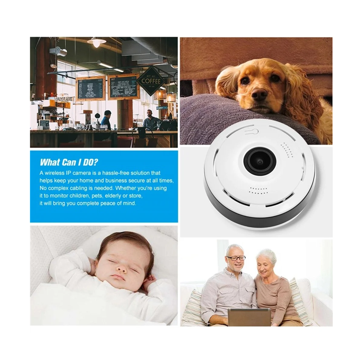 Cámara CCTV 360° Panorámica HD con Control Remoto