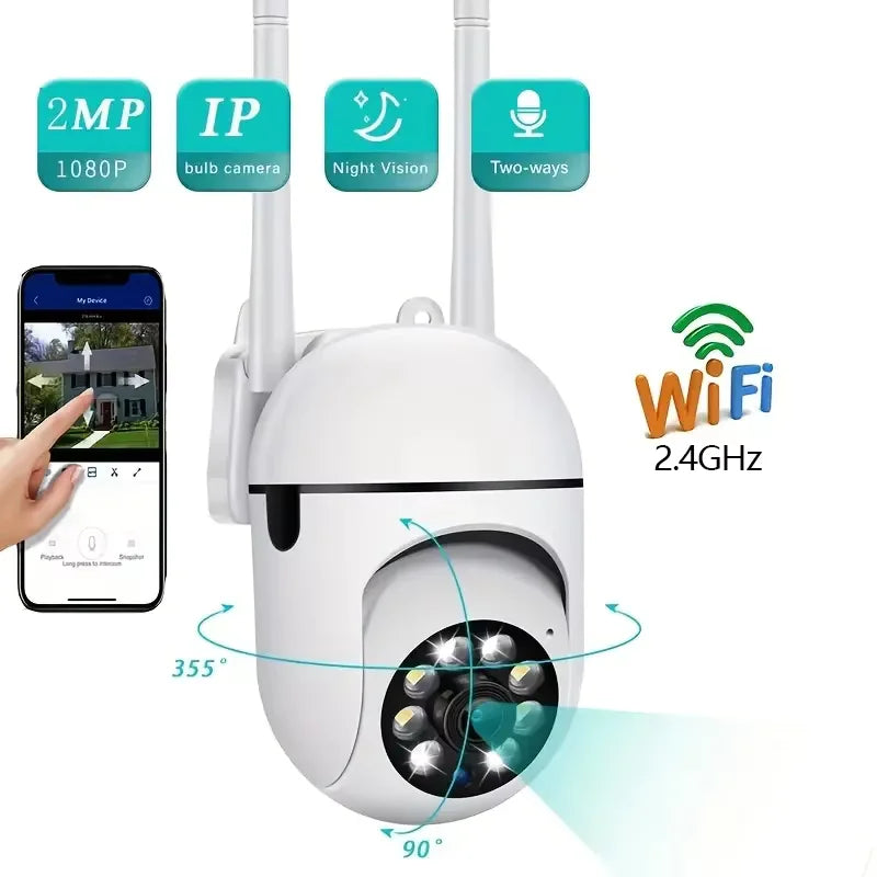 Cámara de Seguridad WiFi 8MP con Visión Nocturna y Sensor de Movimiento