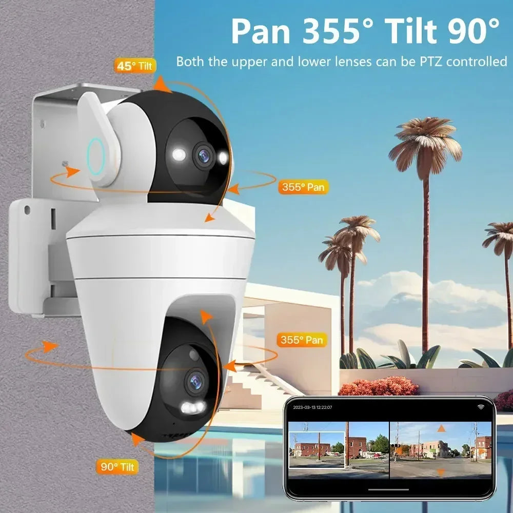 Cámara de Seguridad 360° Dual Pantalla 10MP con Visión Nocturna