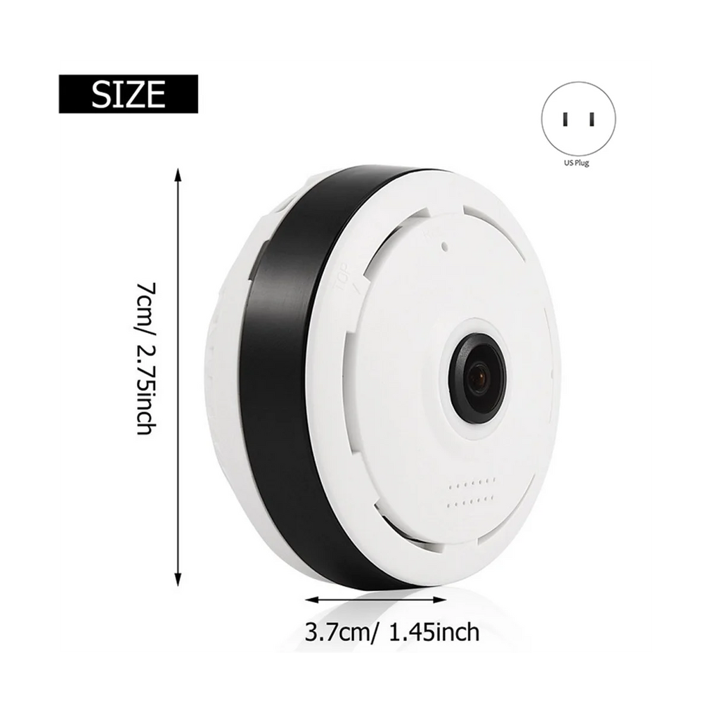 Cámara CCTV 360° Panorámica HD con Control Remoto