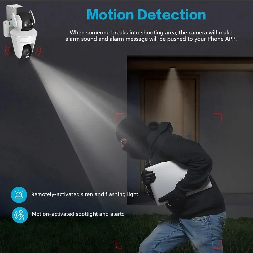 Cámara de Seguridad 360° Dual Pantalla 10MP con Visión Nocturna