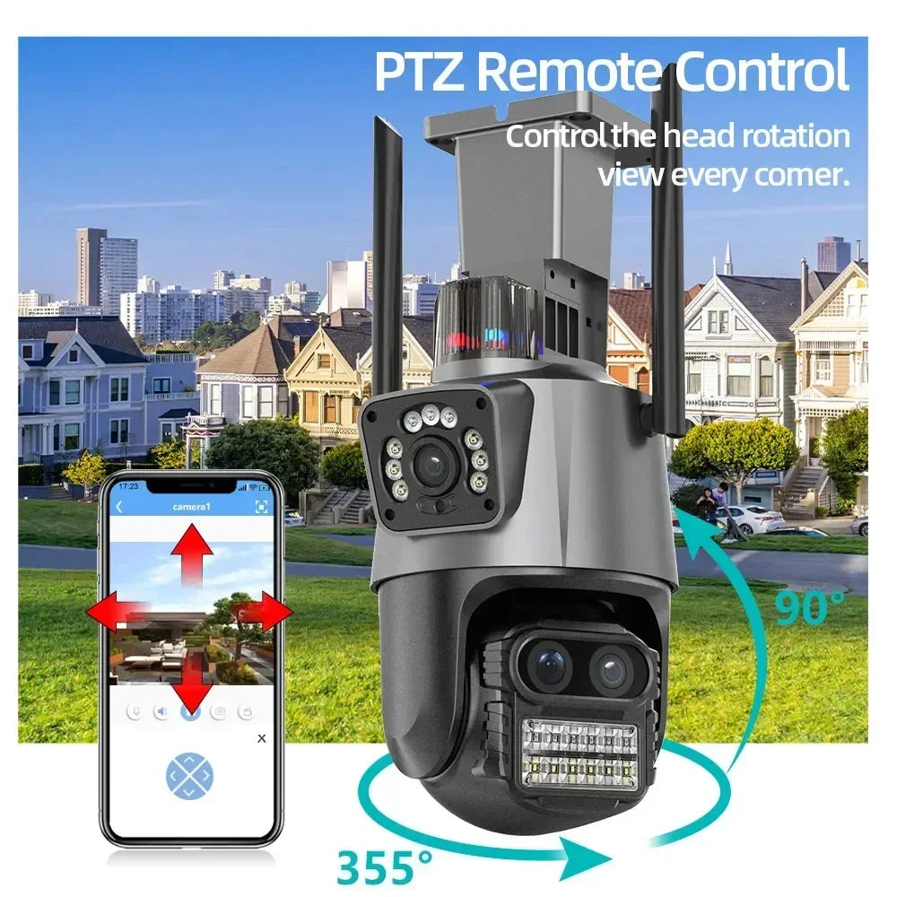 Cámara de Seguridad Exterior 6K 12MP con Zoom y Seguimiento Automático