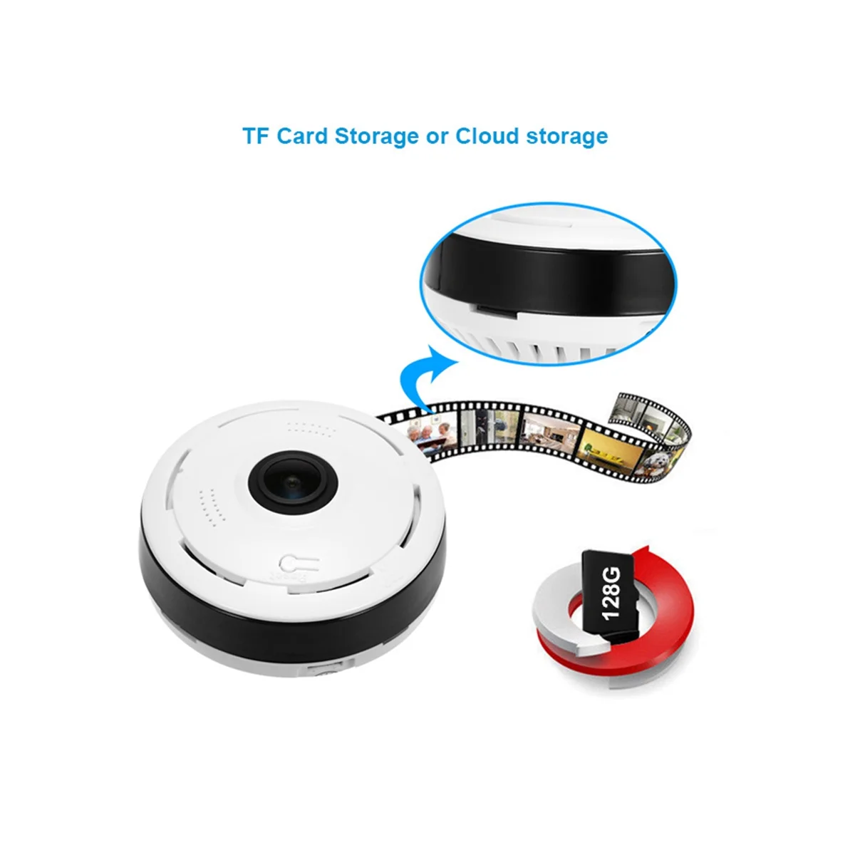 Cámara CCTV 360° Panorámica HD con Control Remoto